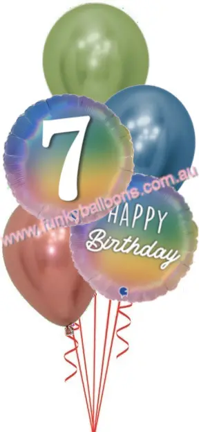 Pastel Rainbow 7th Birthday Bouquet