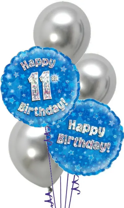11th Blue + Silver Birthday Bouquet