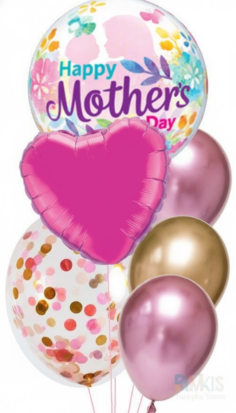Pink + Gold Mothers Day Bubble Confetti Bouquet