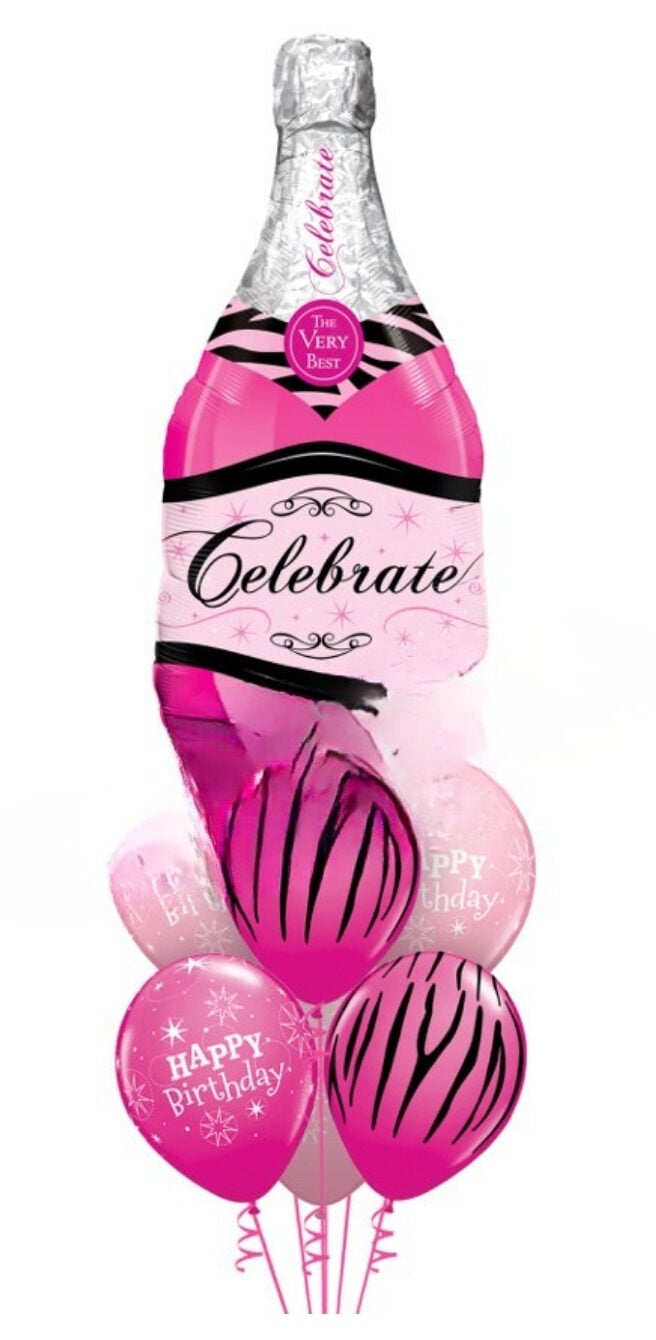 Pink Champagne Birthday Bouquet