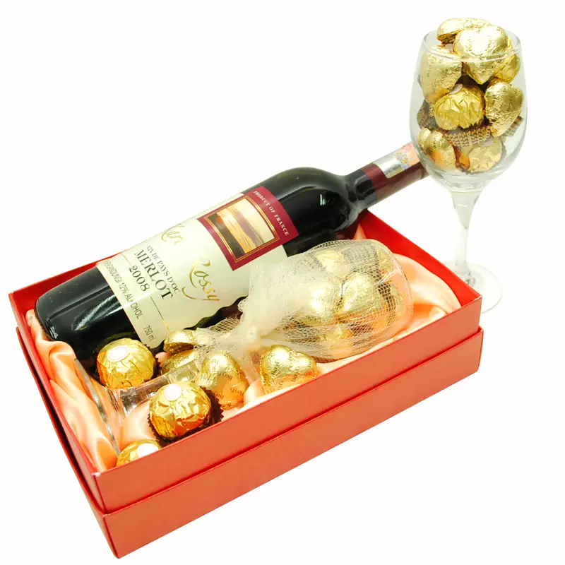 Merlot Wine Celebration Box Arrangement