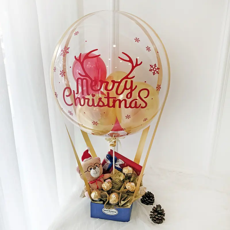 Christmas Balloon with Teddy and Chocolates