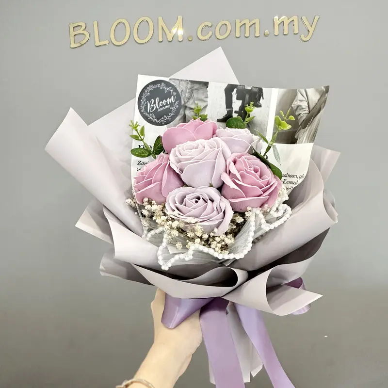 Purple Hues Soap Rose Bouquet