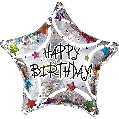 Happy Birthday Stars Foil Balloons