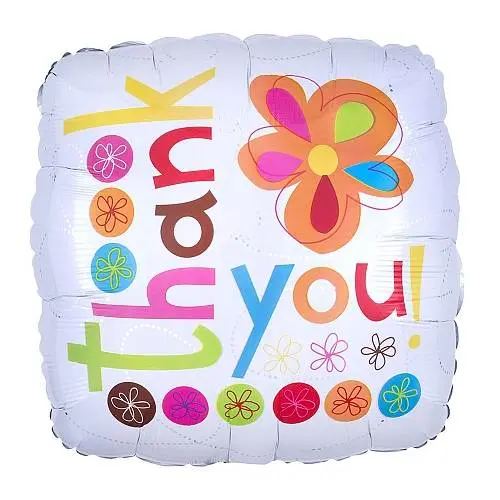 Thank You Colourful Flowers Foil Balloons