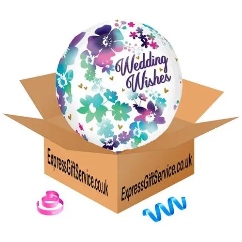 Orbz Watercolour Wedding Wishes Balloon