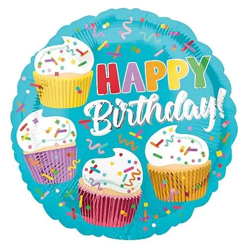 Cupcake Fun Birthday Foil Balloons