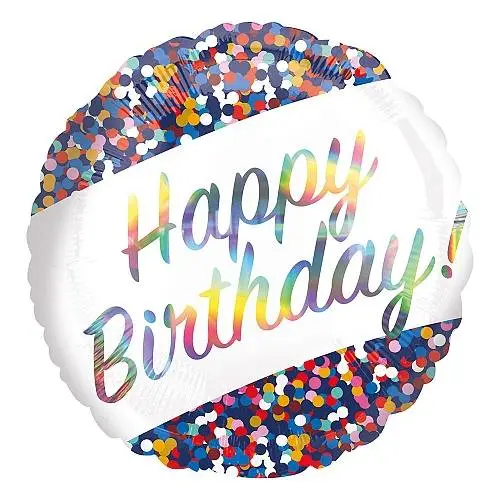 Confetti Holographic Birthday Foil Balloons