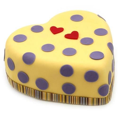 Hearts And Dots Cake (8 Inch Hearts and Dots Cake)