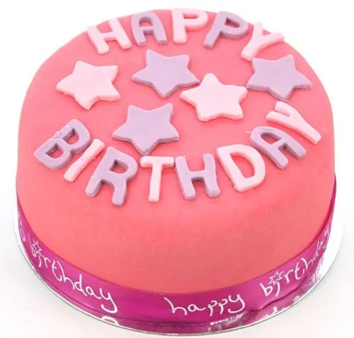 Happy Birthday Pink Cake (7 Inch Happy Birthday Pink Cake)