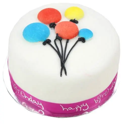 Balloon Celebration Cake For Girl (7 Inch Balloon Celebration Cake For Girl)