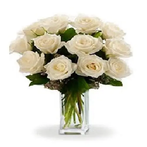 12 Long Stemmed White Roses