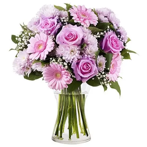 Pink Roses and Gerberas