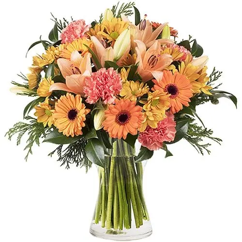 Orange Lilies and Carnations