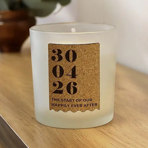 Personalised Anniversary Cork Label Candle Jar
