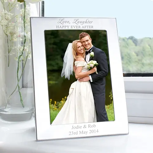 Personalised Silver Happily Ever After Photo Frame