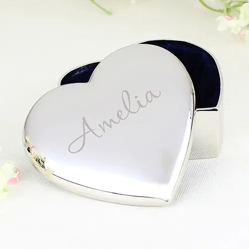 Personalised Name Only Heart Trinket Box