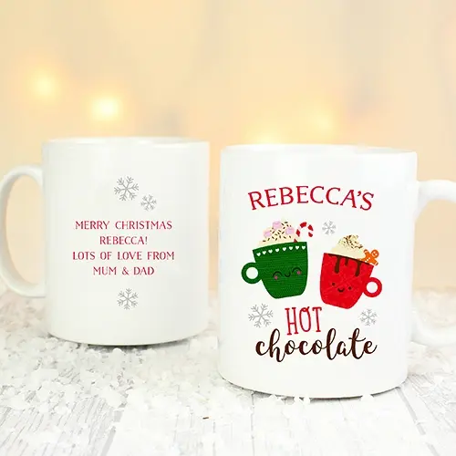 Personalised Cute Christmas Hot Chocolate Mug