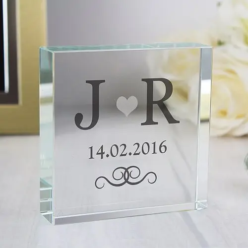 Personalised Silver Monogram Large Crystal Token
