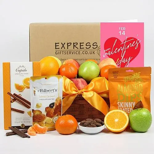 Valentine Chocolate Nuts Fresh Fruit Hamper