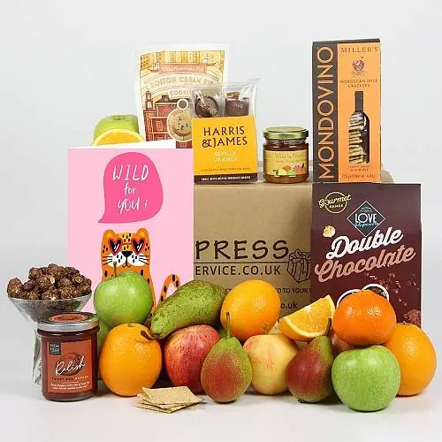 Valentine Fresh Fruit and Treats Box