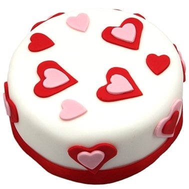Pink n Red Heart Cake (8 Inch Pink n Red Heart Cake)