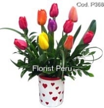My heart Valentine - 10 tulips
