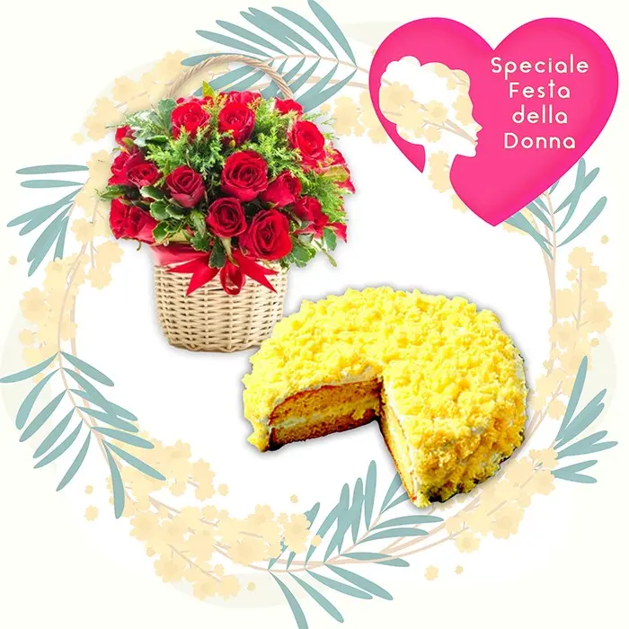 Torta e Cesto Rose