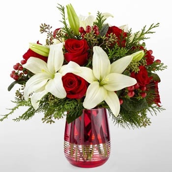 Lilies in Red Bouquet