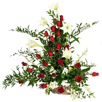 Drama Of Rose And Lily Display