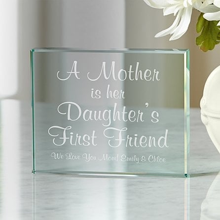 First Memories Glass Block For Mom