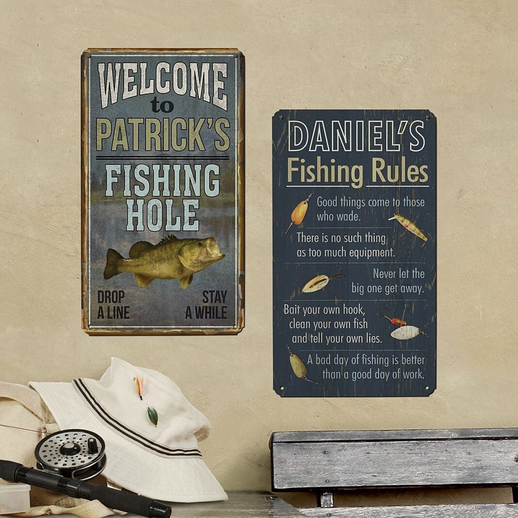 Gone Fishin' Metal Signs