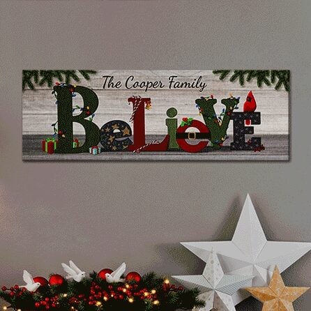 TwinkleBrightÂ® LED Believe Canvas