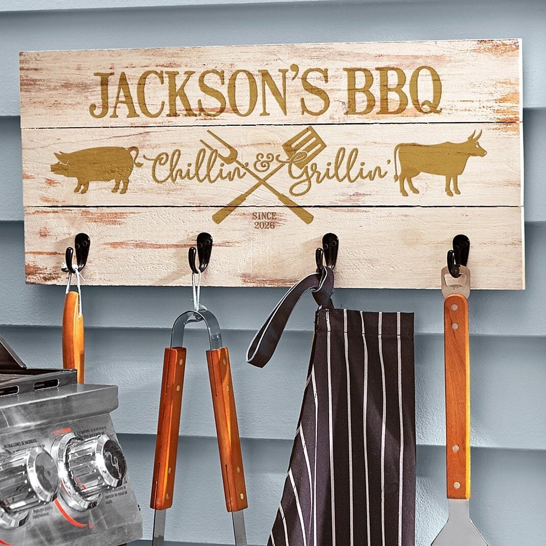 Chillin' & Grillin' Wood Tool Rack