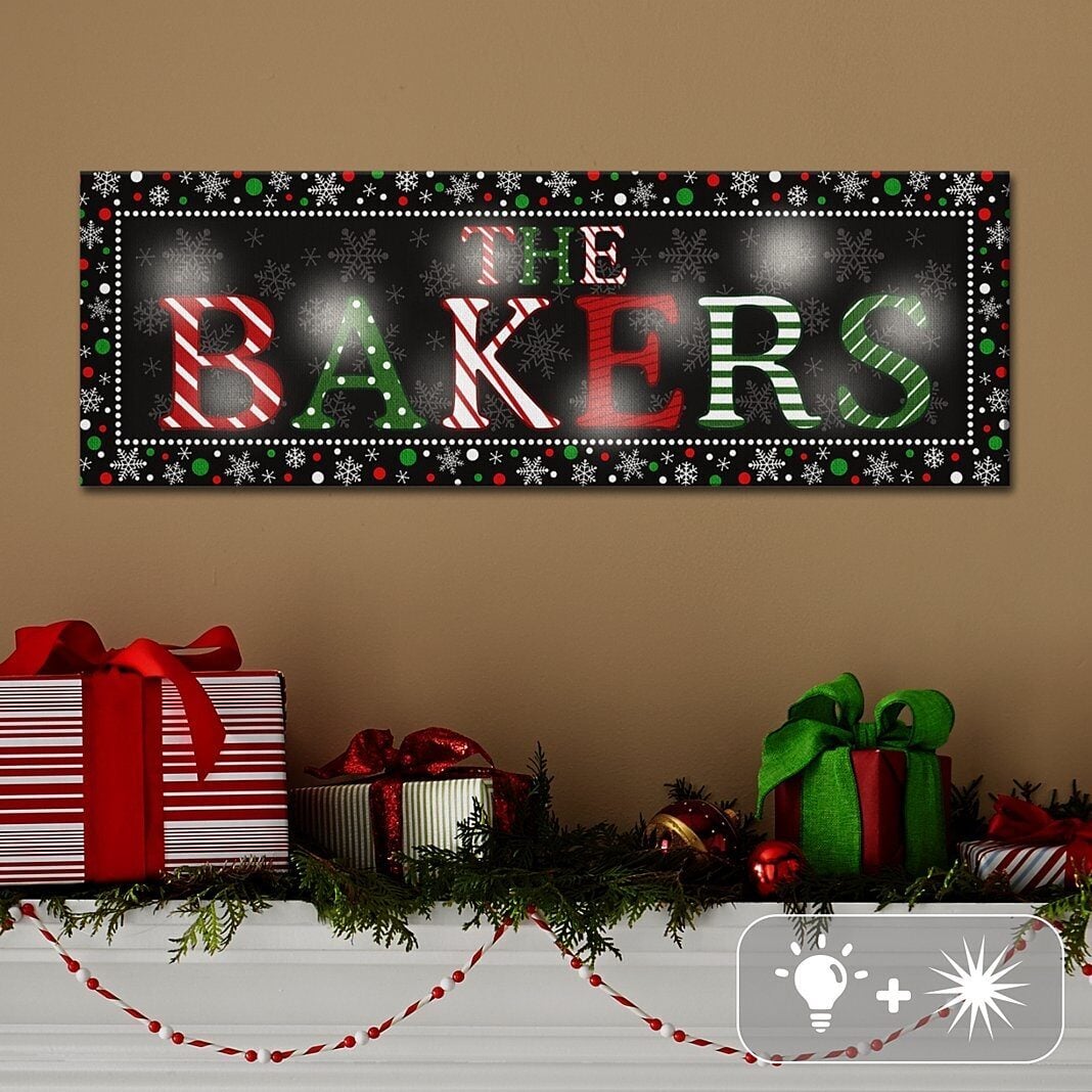 TwinkleBright® LED Festive Name Canvas