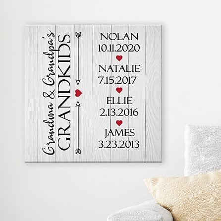 Grandkids Have Our Hearts Canvas