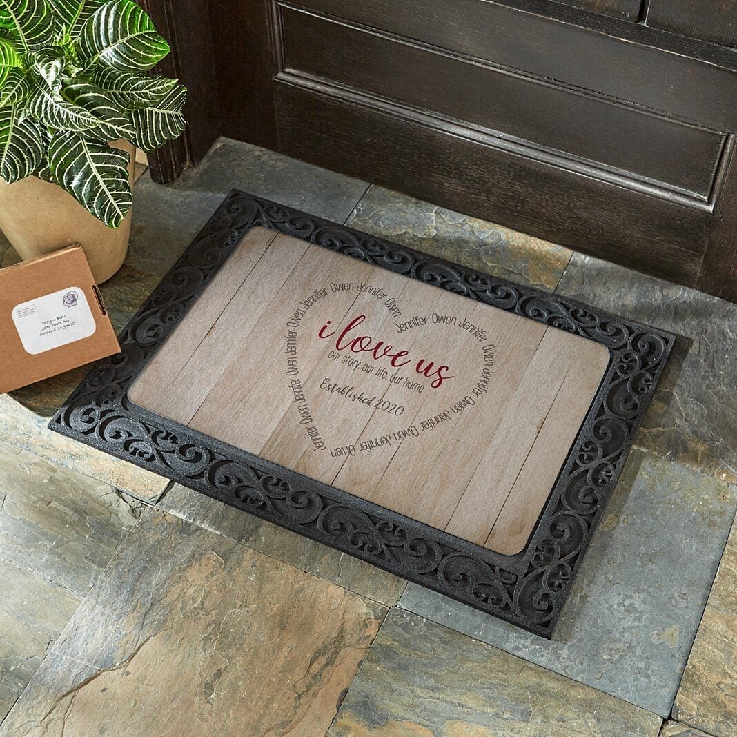 I Love Us Heart Doormat