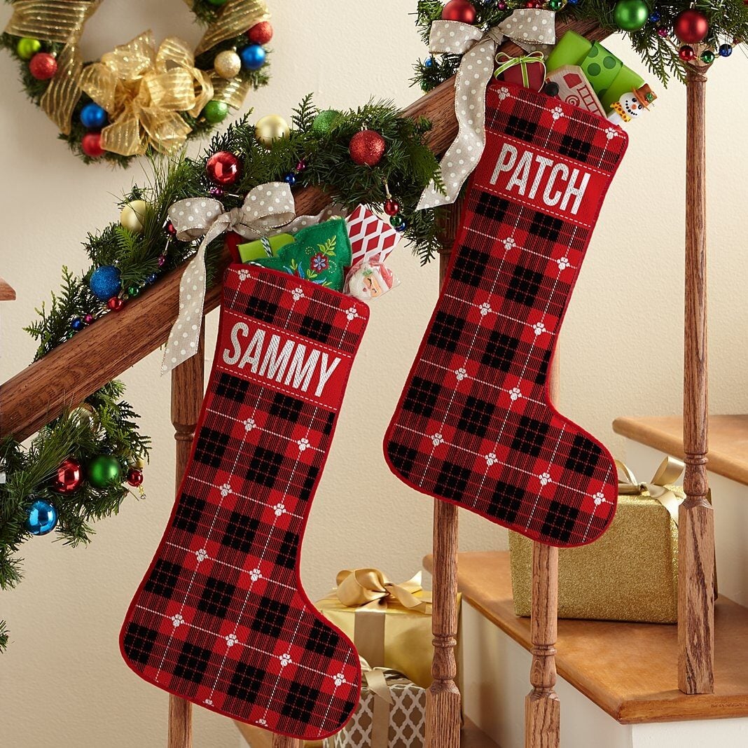 Christmas Plaid Pet Stocking