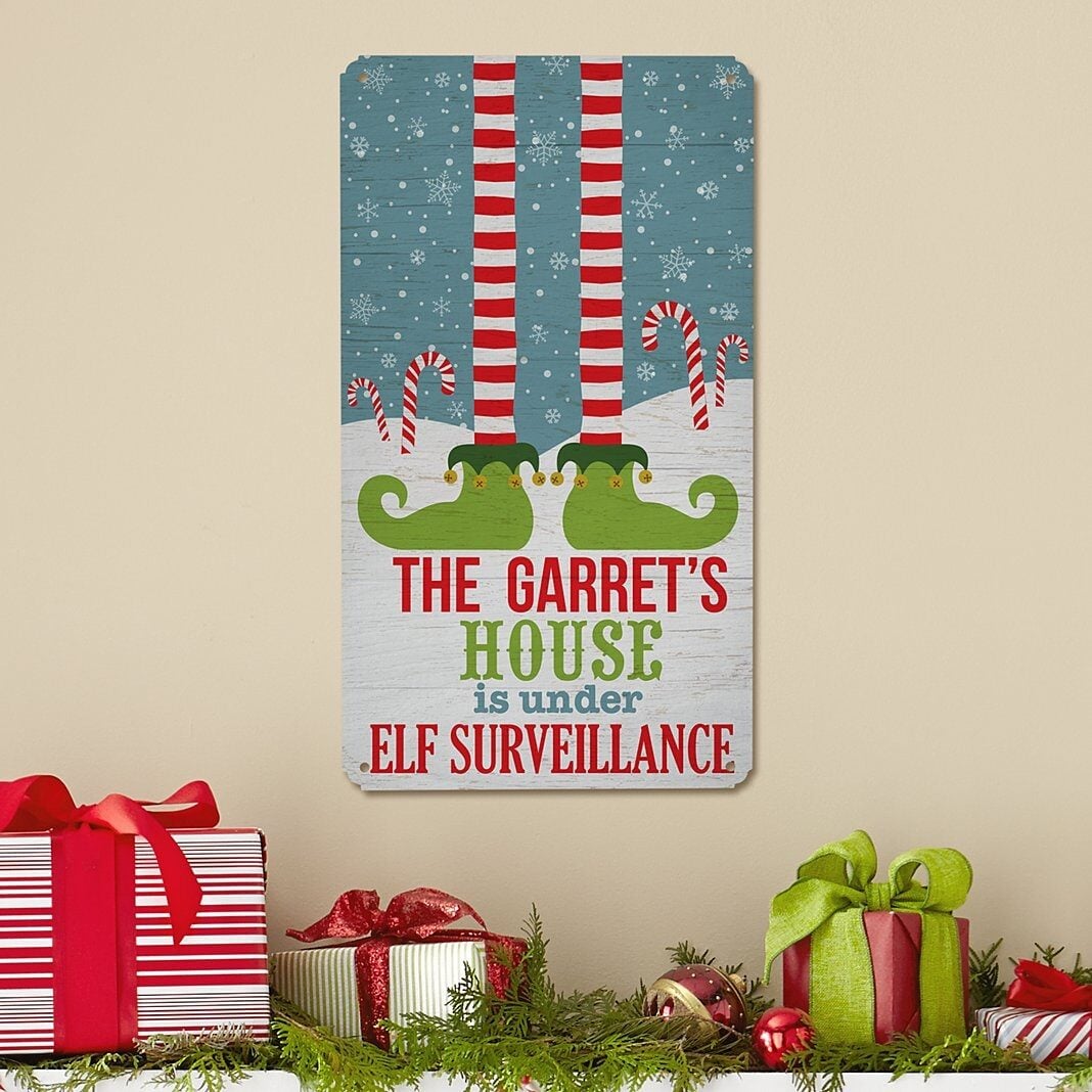 Elf Surveillance Metal Sign
