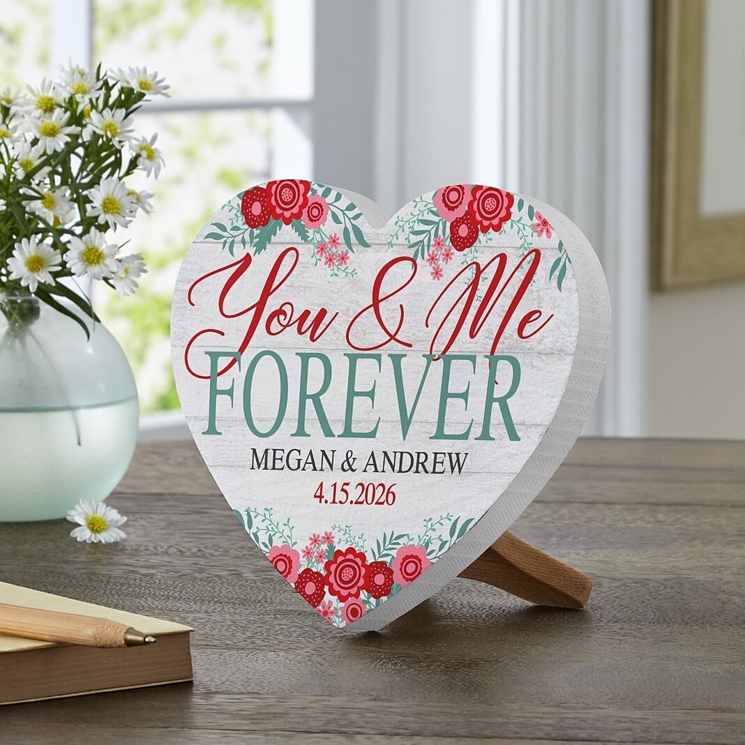 You & Me Forever Wood Heart