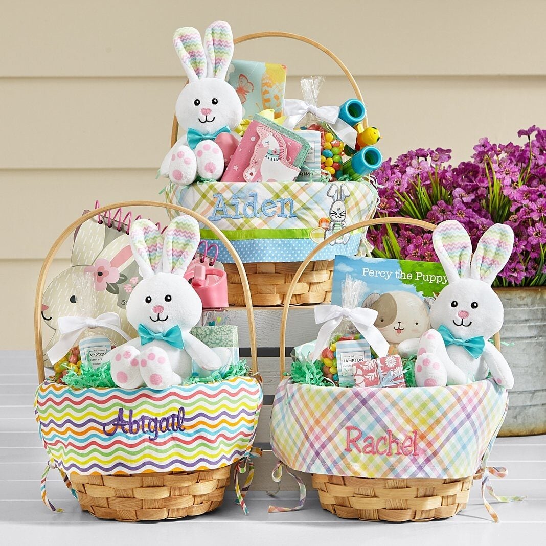 Premium Embroidered 10â€ Easter Basket