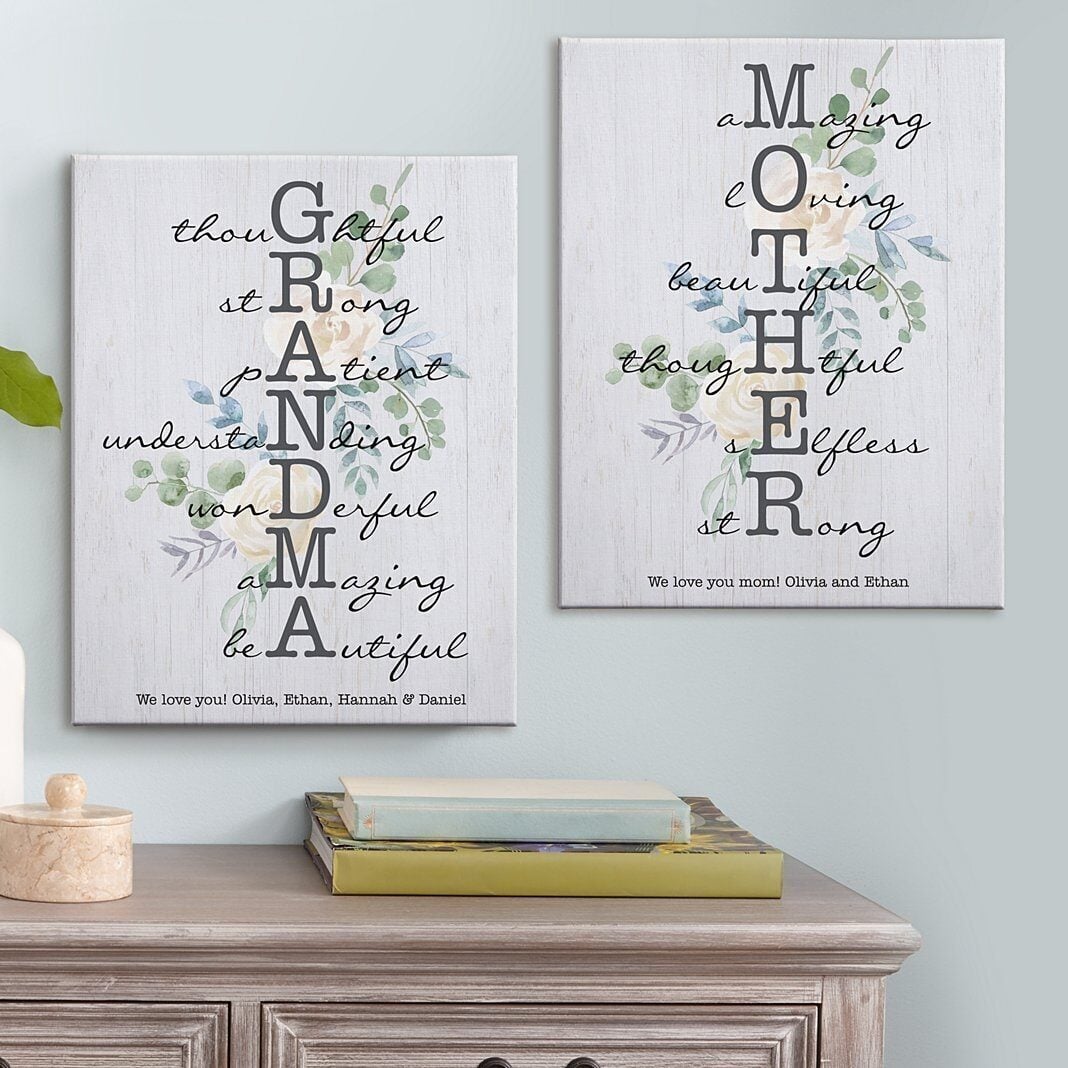Amazing Mother & Grandma Canvas (11*14)