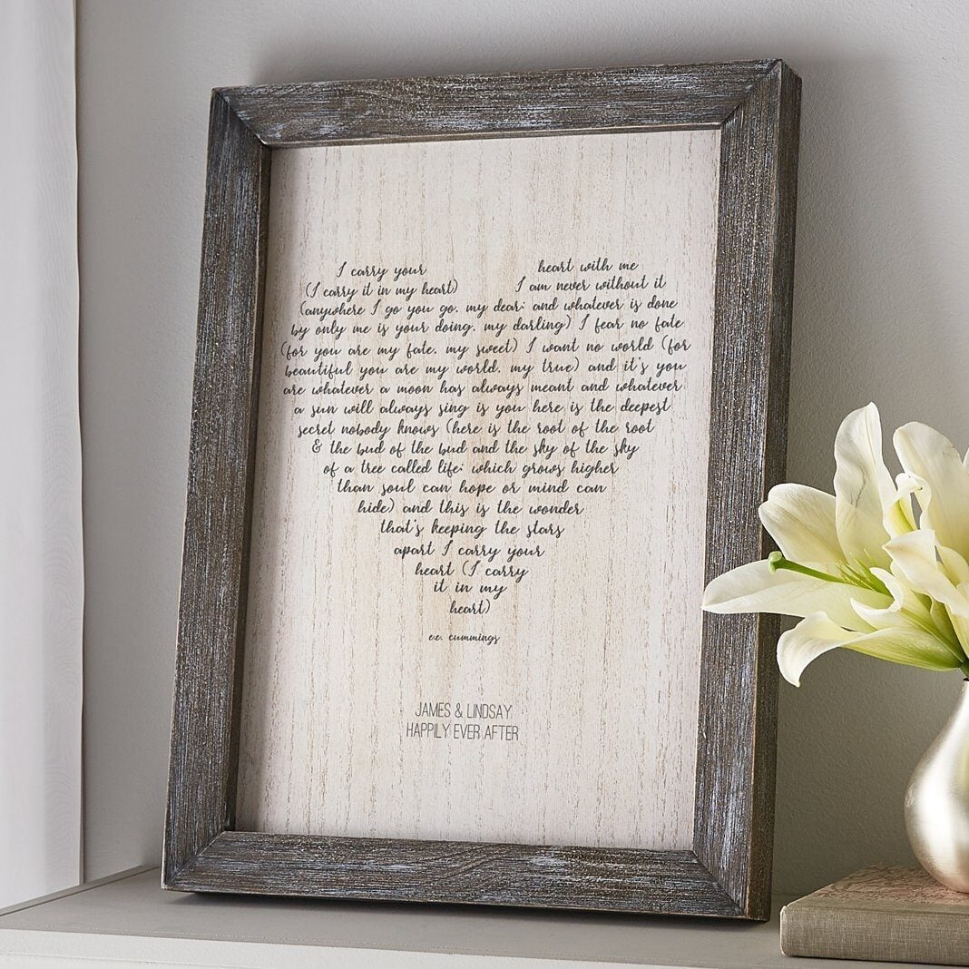 Carry You In My Heart Barnwood Framed Art