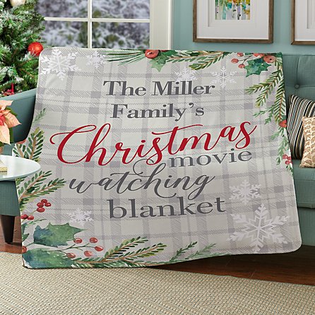 Christmas Movie Watching Plush Blanket
