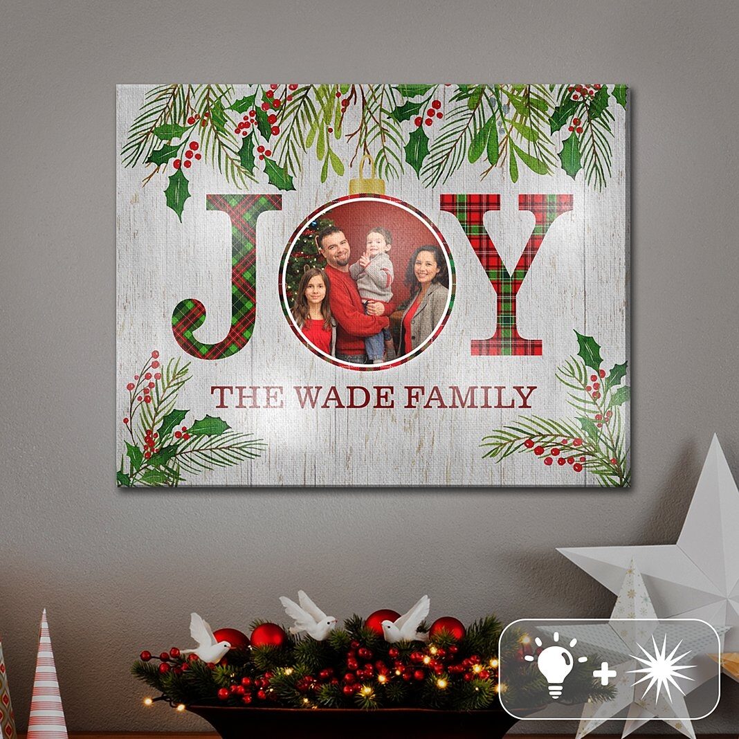 TwinkleBright LED Christmas Joy Photo Canvas