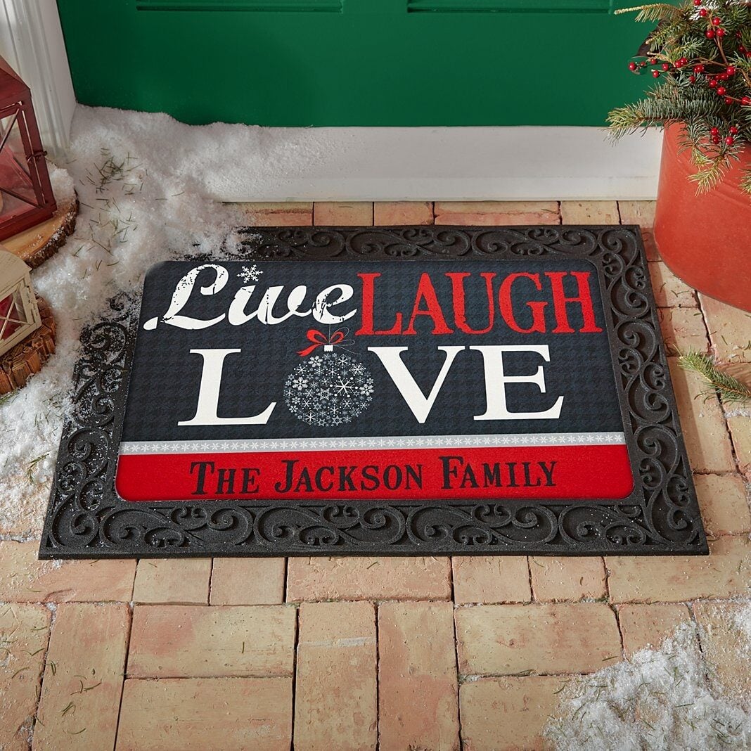 Live, Laugh, Love Holiday Doormat (17x27)