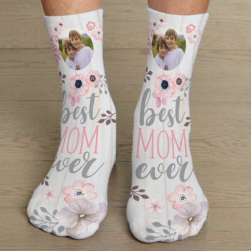 Best Mom Ever Photo Socks