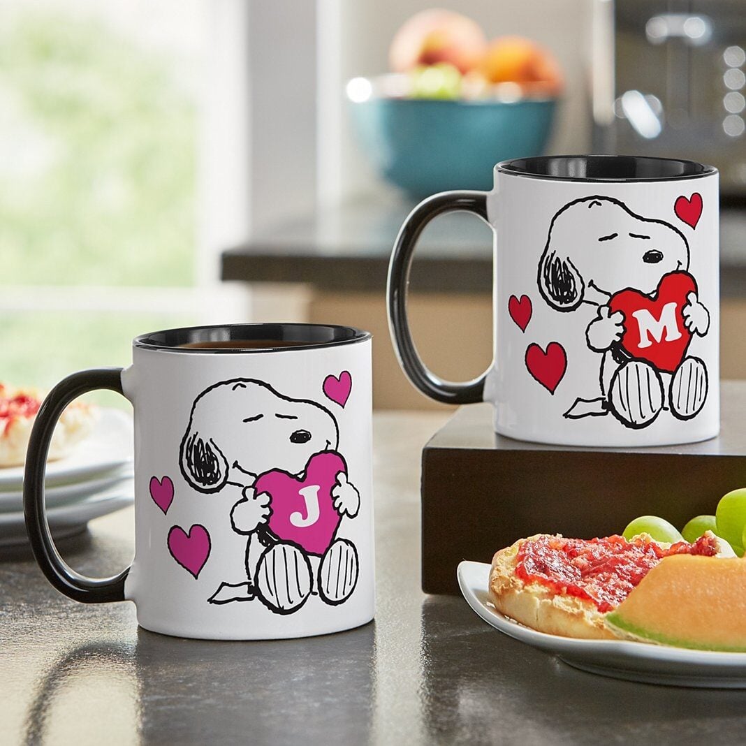 PEANUTS® Snoopy Initial Heart Mug