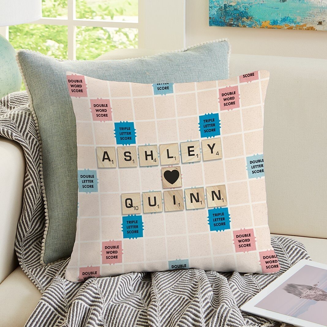 SCRABBLEÂ® Couple Throw Pillow