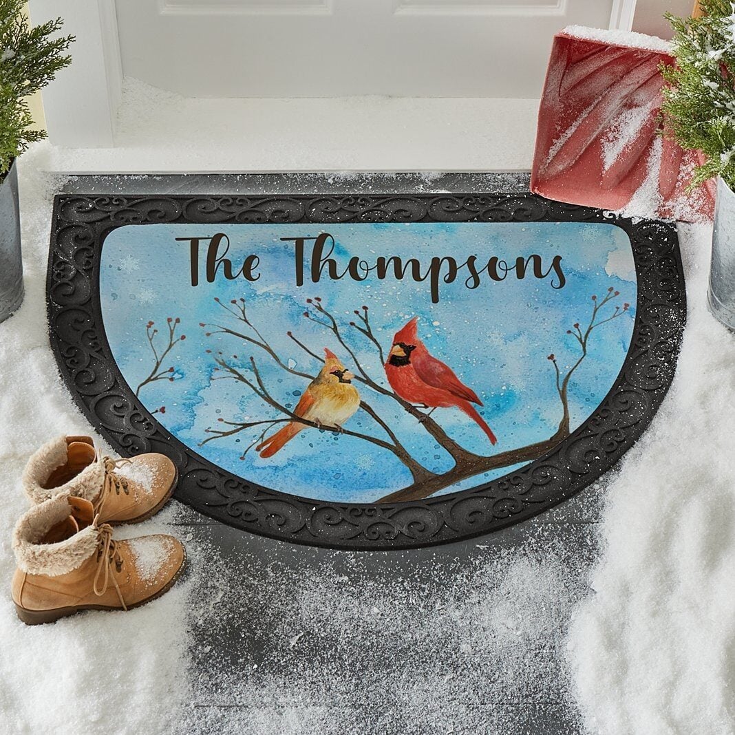 Cardinal Greetings Half Round Doormat (Doormat)